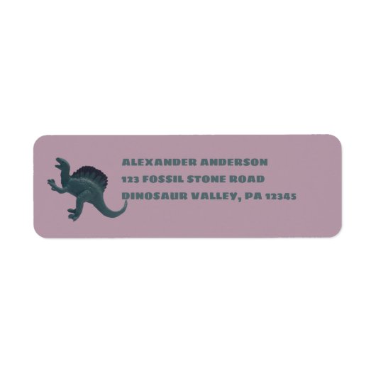Spinosaurus Speelgoed Dinosaur Return Address Etiket (Voorkant)