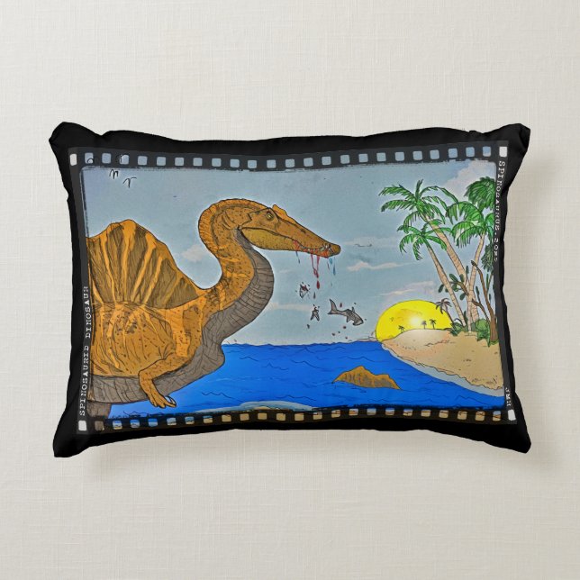Spinosaurus strand throw kussen zwart kussen (Voorkant)