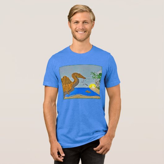 Spinosaurus t shirt cretaceous beach (Voorkant volledig)