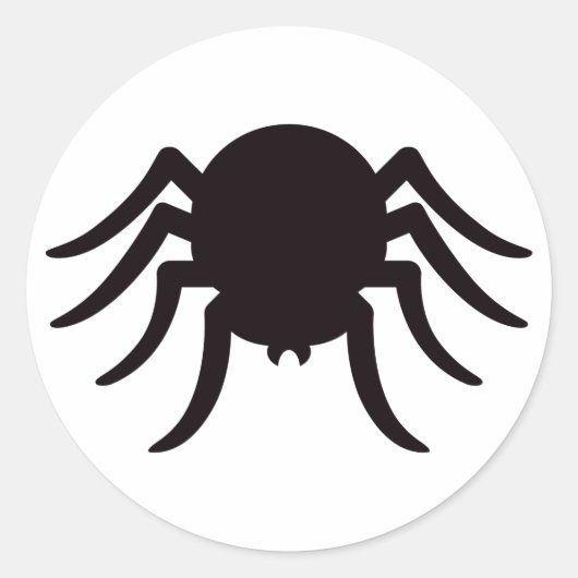 Spinsilhouet zwart wit Halloween stickers (Voorkant)