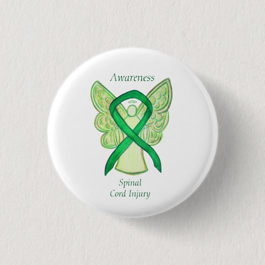 Spinskoord Letsel engel Bewustheid Koolstofpijpen Ronde Button 3,2 Cm (Voorkant)