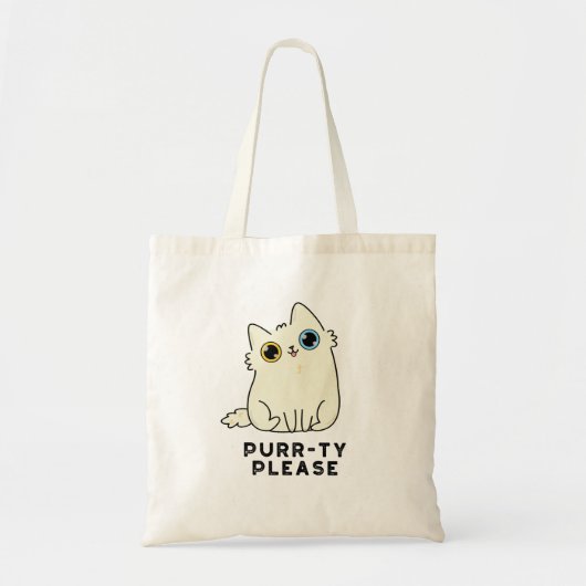 Spint alstublieft grappig Kitty Cat Pun Tote Bag (Voorkant)