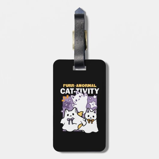 Spint-anormal Cat-tivity - Halloween Cat Design Bagagelabel (Achterkant verticaal)