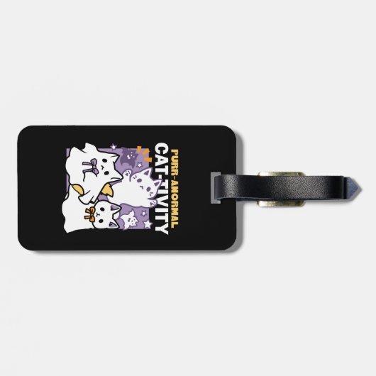 Spint-anormal Cat-tivity - Halloween Cat Design Bagagelabel (Achterkant horizontaal)