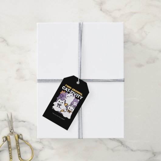 Spint-anormal Cat-tivity - Halloween Cat Design Cadeaulabel (Met Touw)