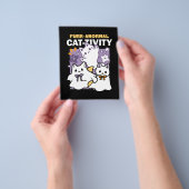 Spint-anormal Cat-tivity - Halloween Cat Design Flyer (Hand)