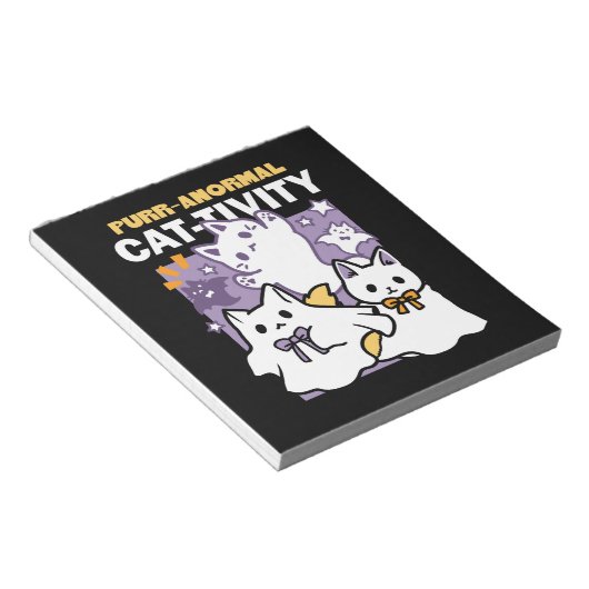 Spint-anormal Cat-tivity - Halloween Cat Design Notitieblok (Schuin)