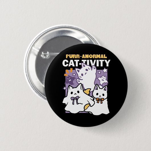 Spint-anormal Cat-tivity - Halloween Cat Design Ronde Button 5,7 Cm (Voorkant /achterkant)