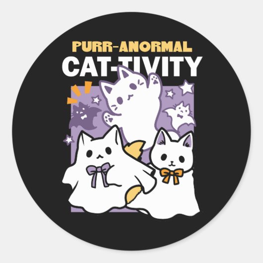 Spint-anormal Cat-tivity - Halloween Cat Design Ronde Sticker (Voorkant)