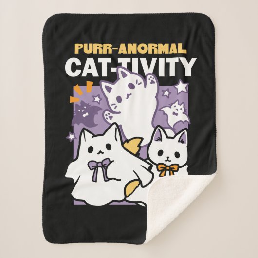 Spint-anormal Cat-tivity - Halloween Cat Design Sherpa Deken (Voorkant)