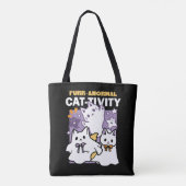 Spint-anormal Cat-tivity - Halloween Cat Design Tote Bag (Achterkant)