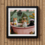 Spint en bubbels: een kat-tastische badscène poster<br><div class="desc">Spint en Bubbles Bath Scene Poster - Stijl op met dit kitscherige, maximalistische poster ontwerp. Deze illustratie van drie grillige katten in een charmant cottage-core bad barst van de levendige kleuren en speelse details en voegt een unieke en heerlijke touch toe aan elke ruimte. "Purr-Perfect" voor het creëren van een...</div>