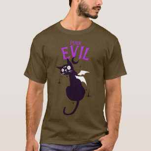 Spint Evil Demon Cat Halloween Gothic Gothic Dark T-shirt