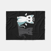 Spint Evil Devil Cat Happy Halloween Cat Angel Dev Fleece Deken (Voorkant (Horizontaal))