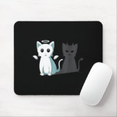 Spint Evil Devil Cat Happy Halloween Cat Angel Dev Muismat (Met muis)