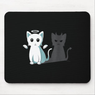 Spint Evil Devil Cat Happy Halloween Cat Angel Dev Muismat
