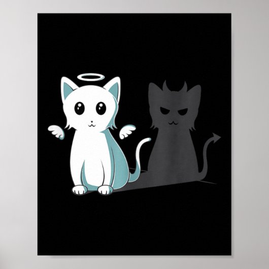 Spint Evil Devil Cat Happy Halloween Cat Angel Dev Poster (Voorkant)