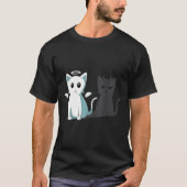Spint Evil Devil Cat Happy Halloween Cat Angel Dev T-shirt (Voorkant)