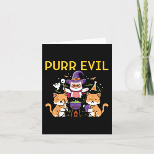 Spint Evil Halloween Cats Witches Funny spooky cat Kaart