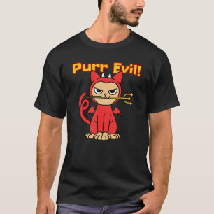Spint Evil I Love Cats & Cute Devil Cat T-shirt