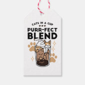 Spint-fect Blend: Kat en Koffie Kunst voor Pet Lov Cadeaulabel (Voorkant)