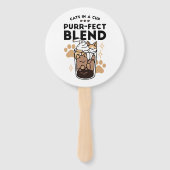 Spint-fect Blend: Kat en Koffie Kunst voor Pet Lov Handwaaier (Voorkant)