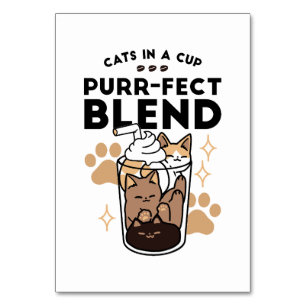 Spint-fect Blend: Kat en Koffie Kunst voor Pet Lov Kaart