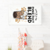 Spint-fect Blend: Kat en Koffie Kunst voor Pet Lov Spandoek (Insitu)
