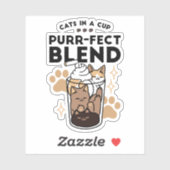 Spint-fect Blend: Kat en Koffie Kunst voor Pet Lov Sticker (Vel)