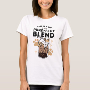 Spint-fect Blend: Kat en Koffie Kunst voor Pet Lov T-shirt