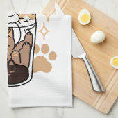 Spint-fect Blend: Kat en Koffie Kunst voor Pet Lov Theedoek (Quarter Fold)