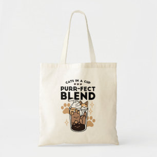 Spint-fect Blend: Kat en Koffie Kunst voor Pet Lov Tote Bag