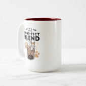 Spint-fect Blend: Kat en Koffie Kunst voor Pet Lov Tweekleurige Koffiemok (Voorkant links)