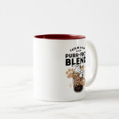 Spint-fect Blend: Kat en Koffie Kunst voor Pet Lov Tweekleurige Koffiemok (Voorkant rechts)
