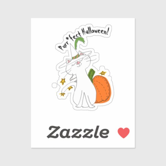 Spint*fect Cat Pumpkin Halloween Sticker (Vel)