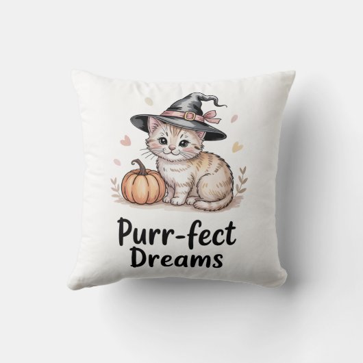 Spint-fect Dreams Schattige Cat met pompoen Hallow Kussen (Achterkant)