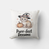 Spint-fect Dreams Schattige Cat met pompoen Hallow Kussen (Voorkant)