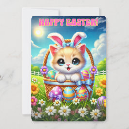 Spint-fect Easter Kitten Basket Groeten Feestdagenkaart