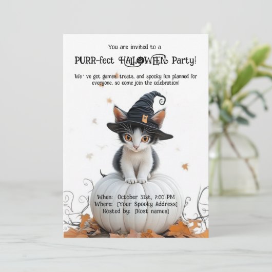 🐈‍⬛SPINT-fect 🎃Halloween Party Kaart (Staand voorkant)