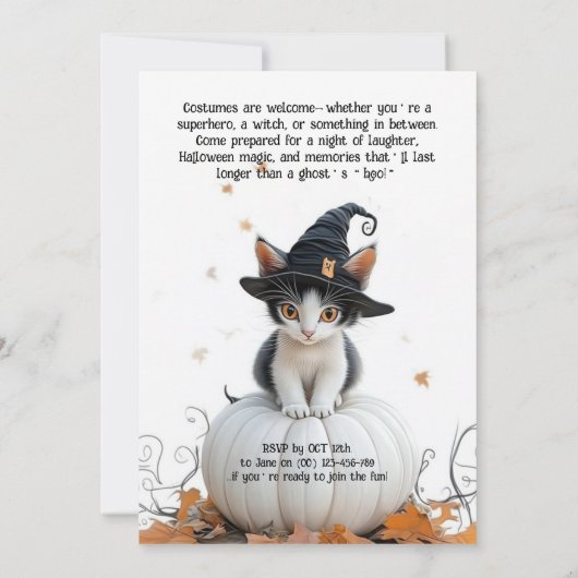 🐈‍⬛SPINT-fect 🎃Halloween Party Kaart (Achterkant)