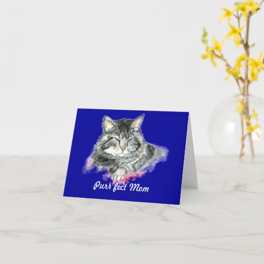 Spint fect mam voor de kattenlover kaart (Gele Bloem)