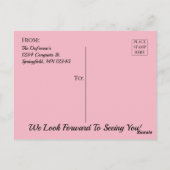 "Spint-fect" Nieuw Kat Aankondiging Roze Briefkaart (Achterkant)