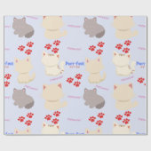 Spint-fect Schattigee Kitten Katten en Paw Prints Cadeaupapier (Vlak)