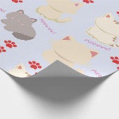 Spint-fect Schattigee Kitten Katten en Paw Prints Cadeaupapier (Hoek)