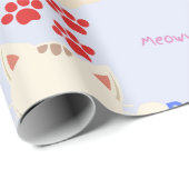 Spint-fect Schattigee Kitten Katten en Paw Prints Cadeaupapier (Rol Hoek)