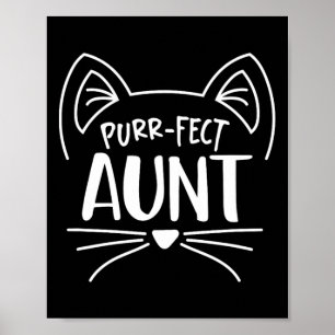 Spint-fecte Tante Cadeau Tante Tante Kattenliefheb Poster