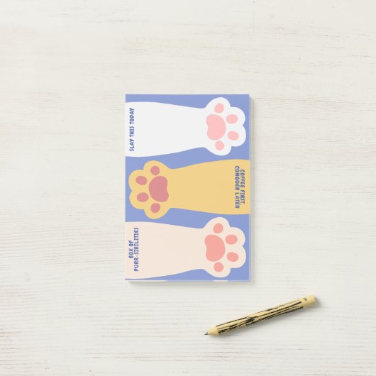 Spint-fectly roze teennonen kattenpootjes priorite post-it® notes (Op bureau)