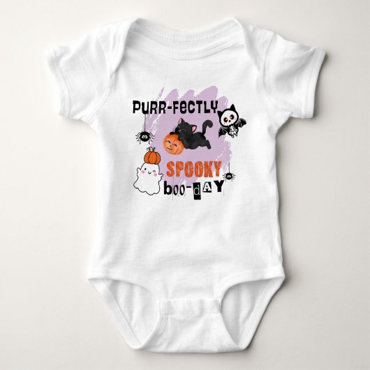Spint-fectly Spooky Boo-day Halloween 1st Birthday Romper (Voorkant)