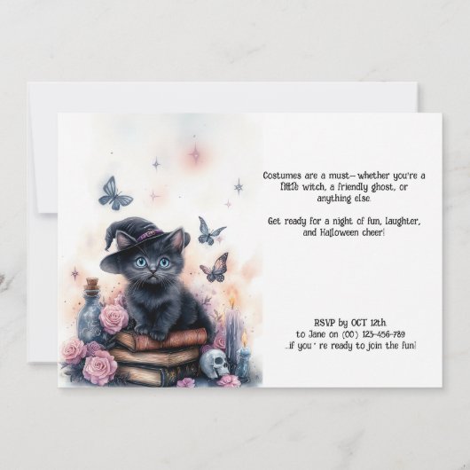 🐈‍⬛Spint-fectly Spooky Halloween Party Kaart (Achterkant)