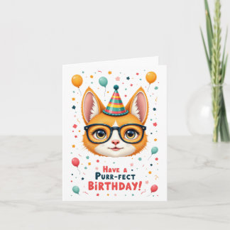 Spint-fekt verjaardag!" Schattigee Cat Birthday Ka Kaart